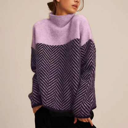 Gurte - Warmer Rollkragenpullover mit Zickzackmuster