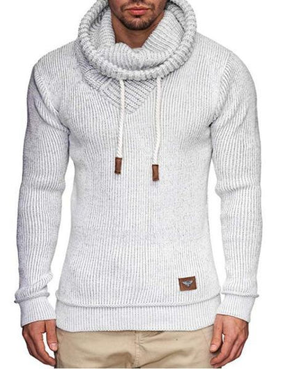 Skjalo - Herren Pullover mit hohem Kragen und Kordelzug