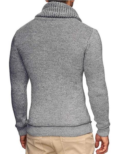 Skjalo - Herren Pullover mit hohem Kragen und Kordelzug