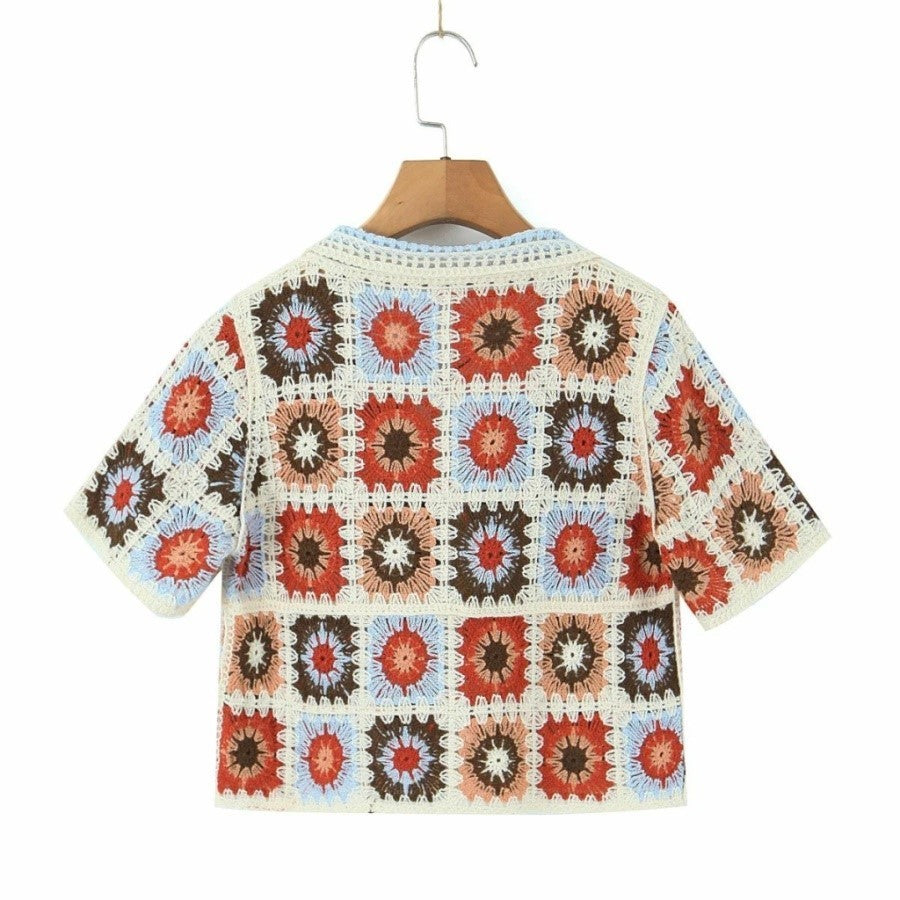 Soora - Frauen Boho Crop Top Häkelarbeit