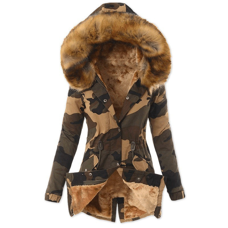 Frelsa - Damen Casual Camouflage Mantel