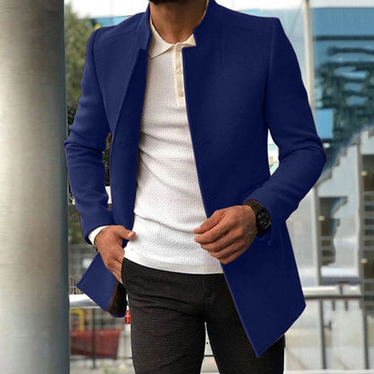 Lumo - Herren Slim Fit Einreihiger Business Mantel