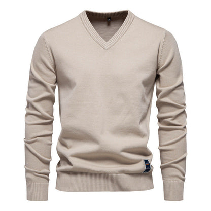 Tiginn - Herren V-Neck Baumwollpullover