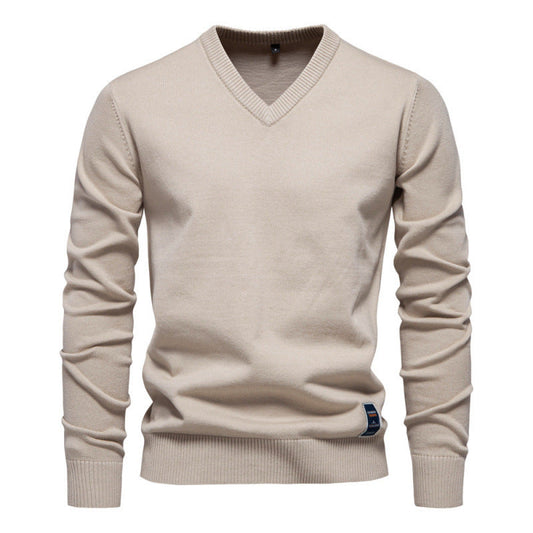 Tiginn - Herren V-Neck Baumwollpullover