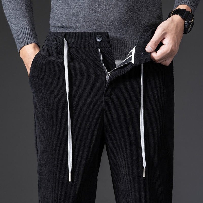 Ganoor - Herren-Cordhose mit verstellbarer Taille