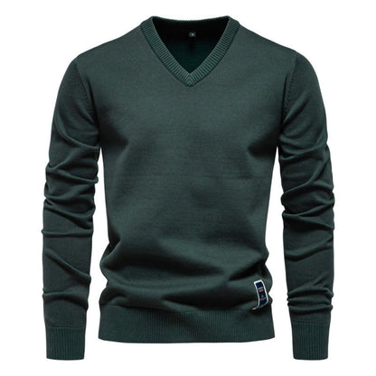 Tiginn - Herren V-Neck Baumwollpullover