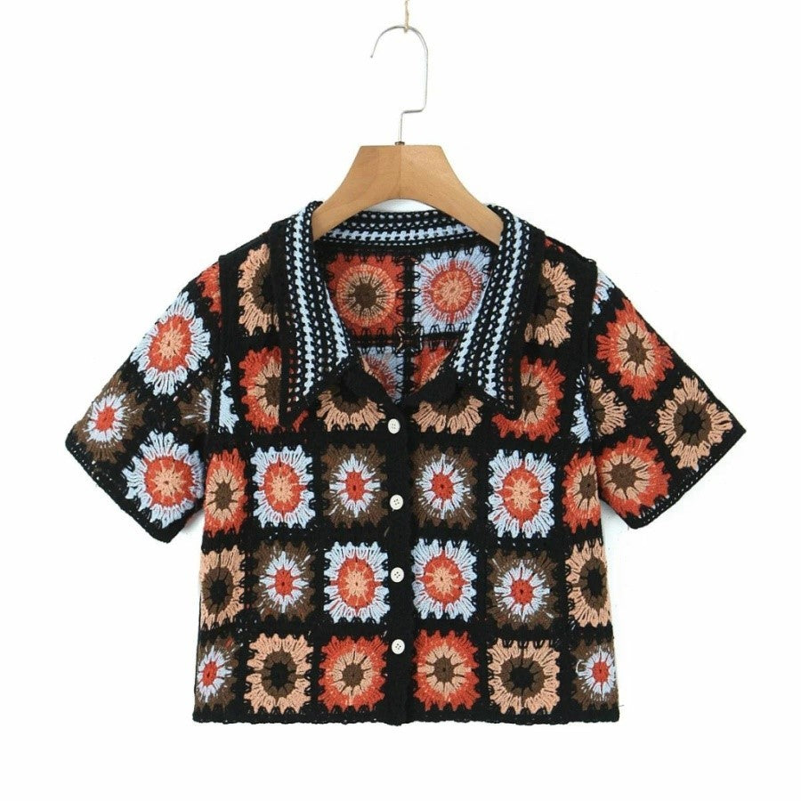 Soora - Frauen Boho Crop Top Häkelarbeit