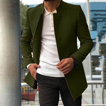 Lumo - Herren Slim Fit Einreihiger Business Mantel