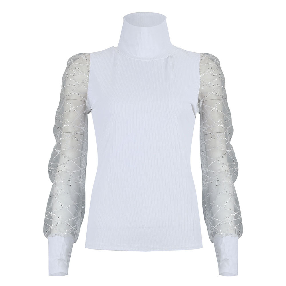 Flocki - Neuer Pullover mit Organza-Ärmeln für Damen