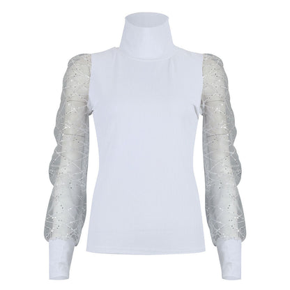 Flocki - Neuer Pullover mit Organza-Ärmeln für Damen