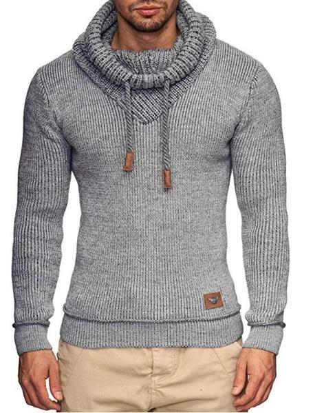 Skjalo - Herren Pullover mit hohem Kragen und Kordelzug