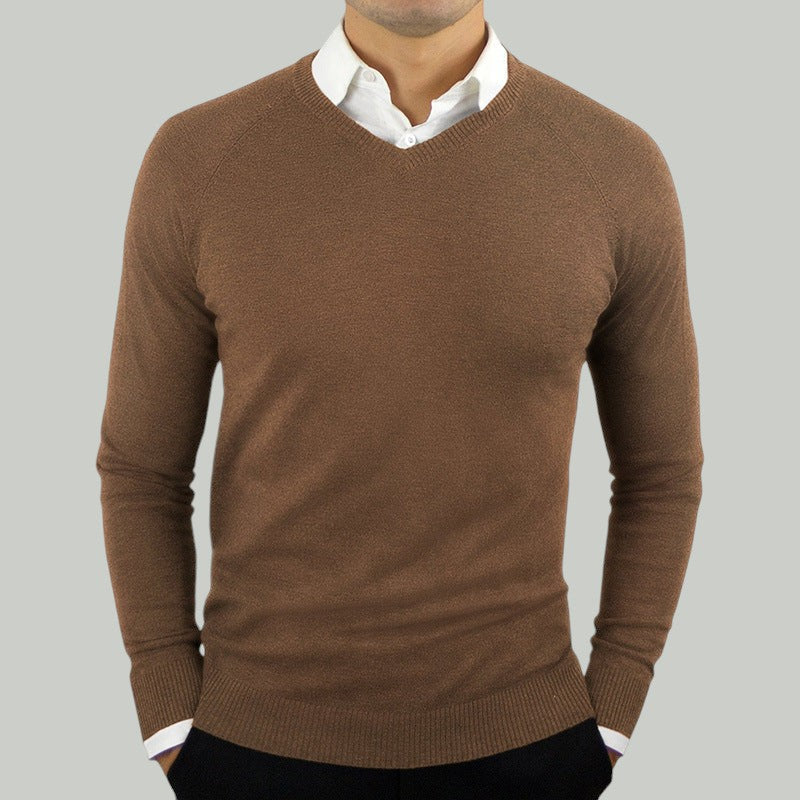 Frid - Herren Pullover Langarm Slim Fit V-Ausschnitt