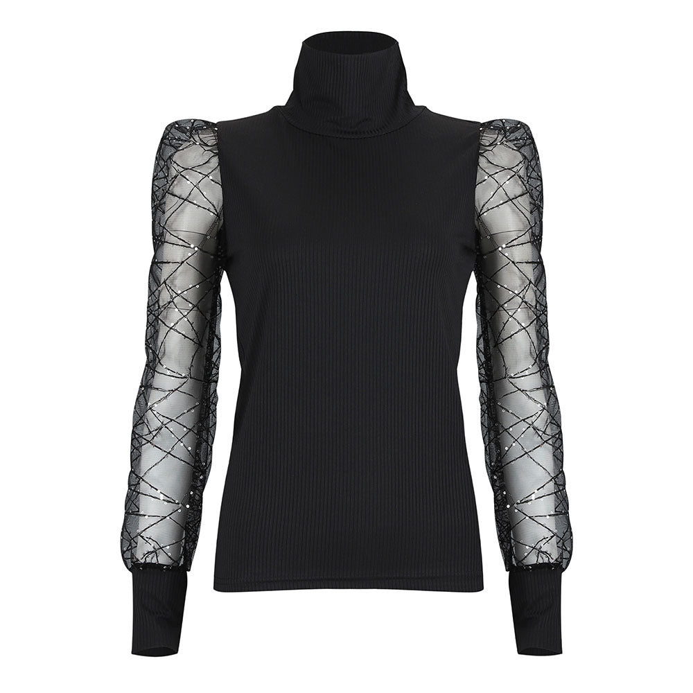 Flocki - Neuer Pullover mit Organza-Ärmeln für Damen