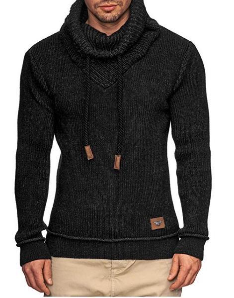 Skjalo - Herren Pullover mit hohem Kragen und Kordelzug