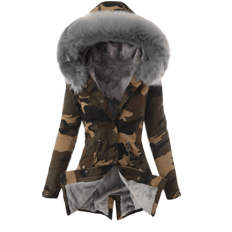 Frelsa - Damen Casual Camouflage Mantel