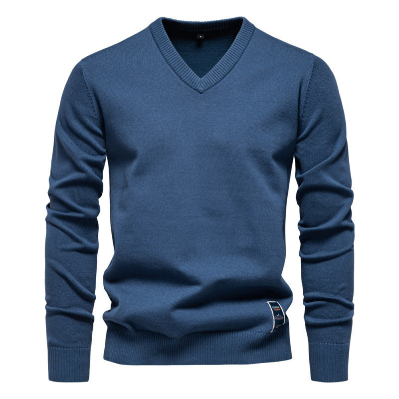 Tiginn - Herren V-Neck Baumwollpullover