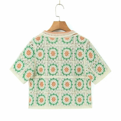 Soora - Frauen Boho Crop Top Häkelarbeit