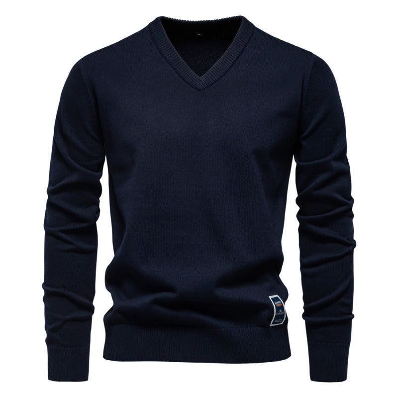 Tiginn - Herren V-Neck Baumwollpullover