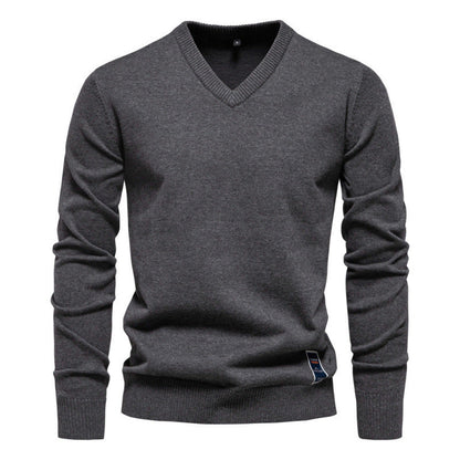 Tiginn - Herren V-Neck Baumwollpullover