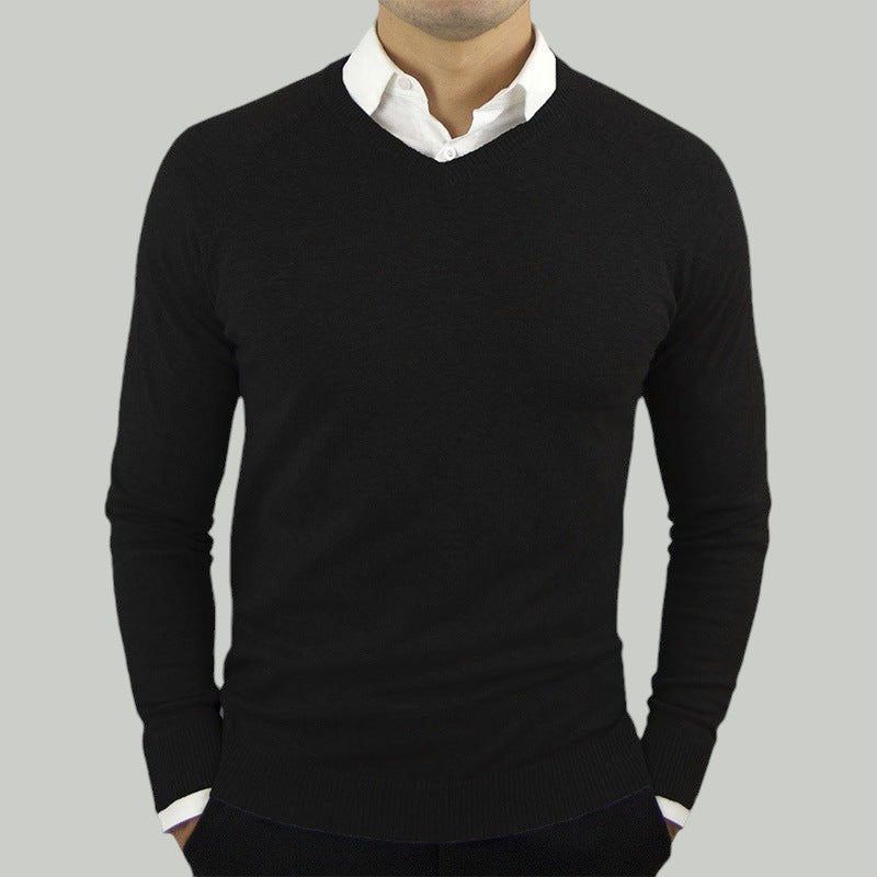 Frid - Herren Pullover Langarm Slim Fit V-Ausschnitt