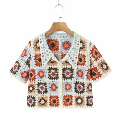 Soora - Frauen Boho Crop Top Häkelarbeit