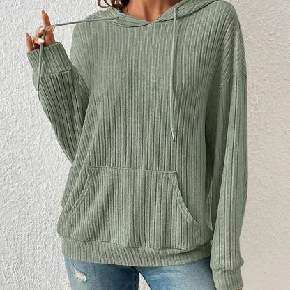 Lata - Modische Damen Kapuzenpullover mit Kordelzug und Taschen