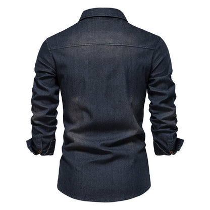 Haakr - Herren Denim Langarmhemd