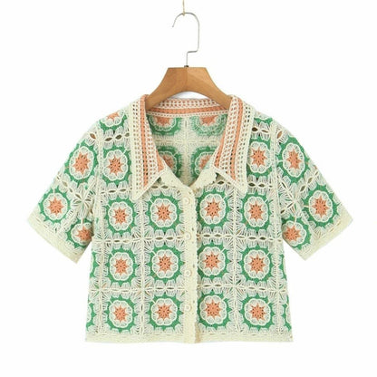 Soora - Frauen Boho Crop Top Häkelarbeit