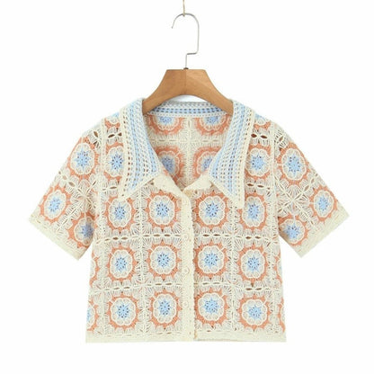 Soora - Frauen Boho Crop Top Häkelarbeit