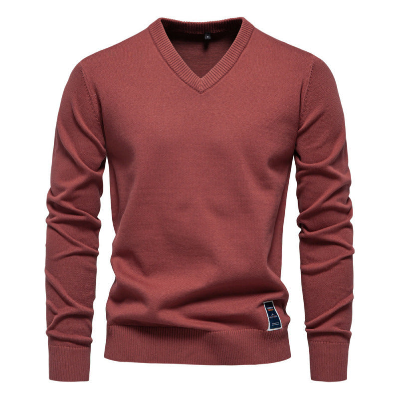 Tiginn - Herren V-Neck Baumwollpullover